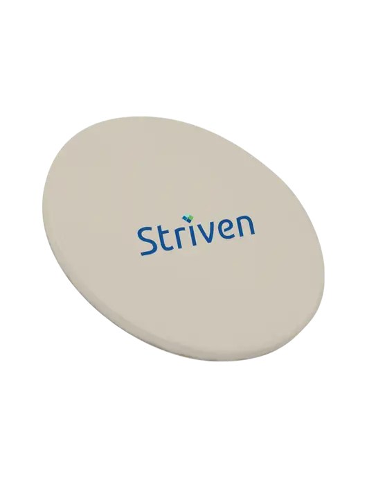 Round Sandstone Coaster w/Striven Logo 