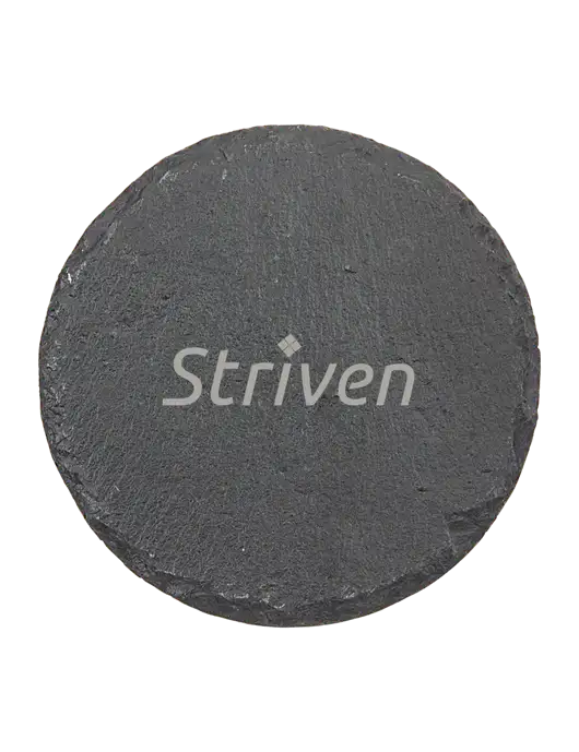 Round Slate Coaster w/Striven Logo 