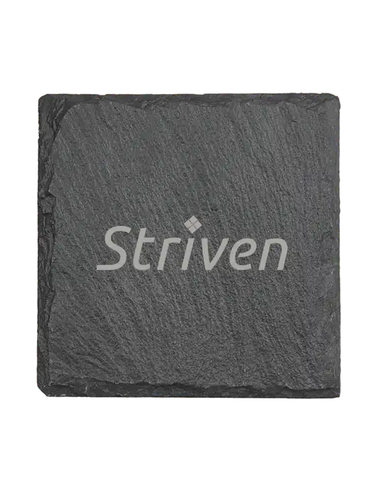 Square Slate Coaster, 4 x 4 w/Striven Logo 