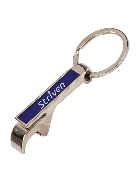 Blue Bottle Opener Keychain w/Striven Logo 