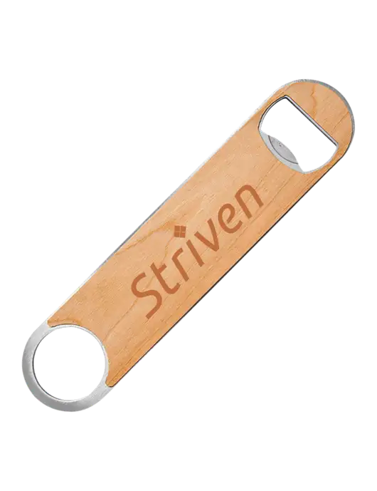 Bottle Opener w/Wood Veneer, 7 x 1.2 w/Striven Logo 