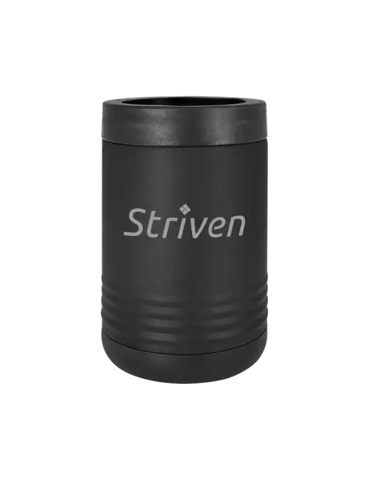 Polar Camel 12 oz Powder Coated Black Vacuum Insulated Beverage Holder w/Striven Logo 