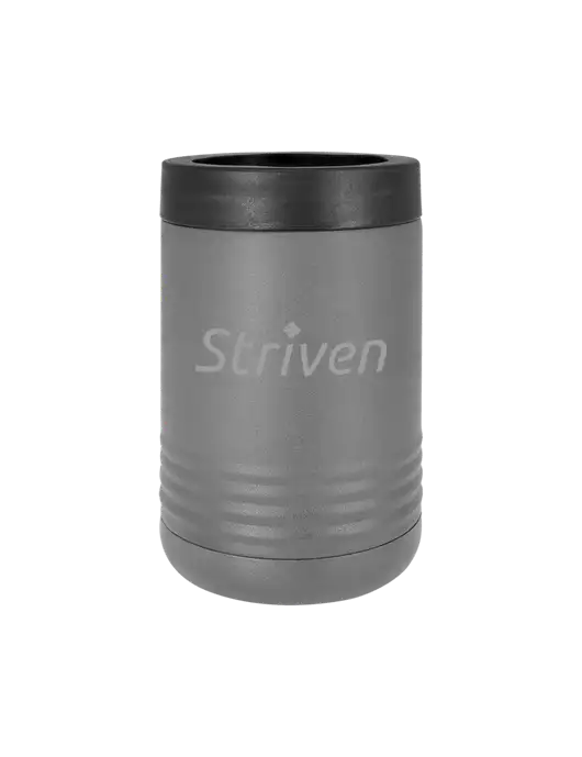 Polar Camel 12 oz Powder Coated Grey Vacuum Insulated Beverage Holder w/Striven Logo 