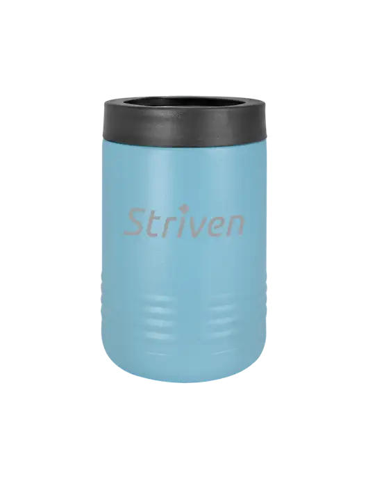 Polar Camel 12 oz Powder Coated Light Blue Vacuum Insulated Beverage Holder w/Striven Logo 