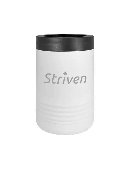 Polar Camel 12 oz Powder Coated White Vacuum Insulated Beverage Holder w/Striven Logo 