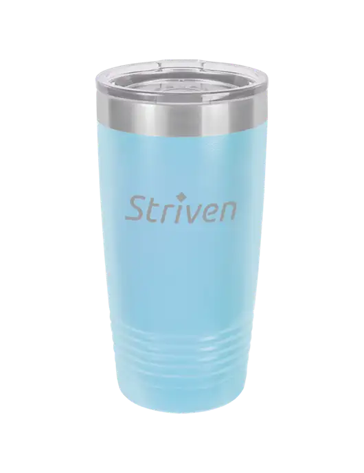 Polar Camel 20 oz Powder Coated Light Blue Vacuum Insulated Tumbler w/Striven Logo 