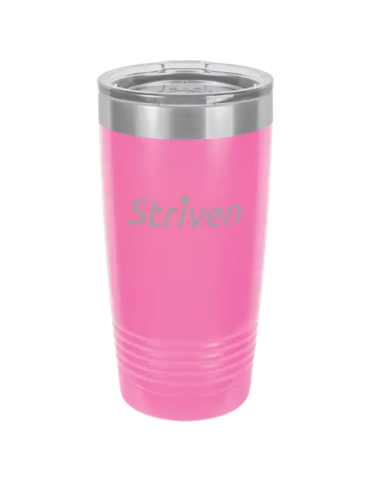 Polar Camel 20 oz Powder Coated Pink Vacuum Insulated Tumbler w/Striven Logo 