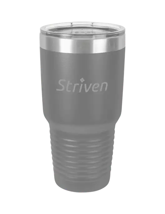 Polar Camel 30 oz Powder Coated Grey Vacuum Insulated Tumbler w/Striven Logo 