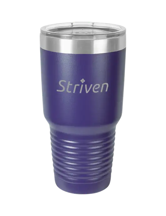 Polar Camel 30 oz Powder Coated Purple Vacuum Insulated Tumbler w/Striven Logo 