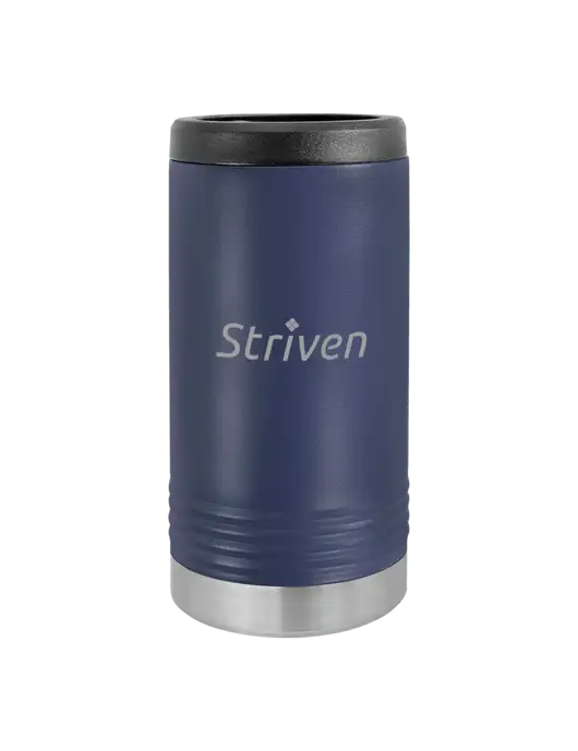 Polar Camel Powder Coated Navy Vacuum Insulated Slim Beverage Holder w/Striven Logo 