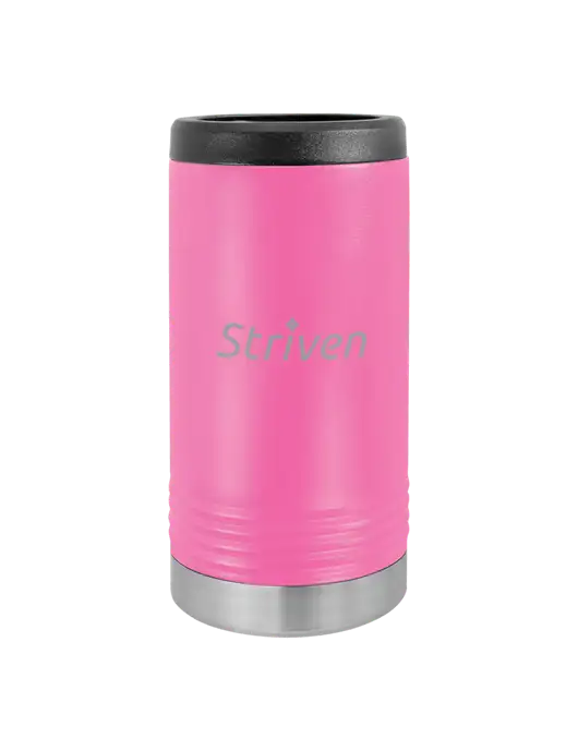 Polar Camel Powder Coated Pink Vacuum Insulated Slim Beverage Holder w/Striven Logo 