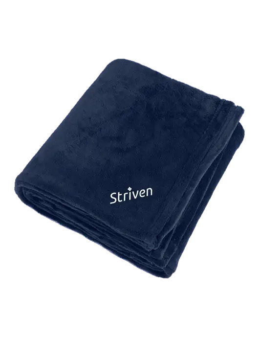 Oversized Deep Navy Ultra Plush Blanket w/Striven Logo 