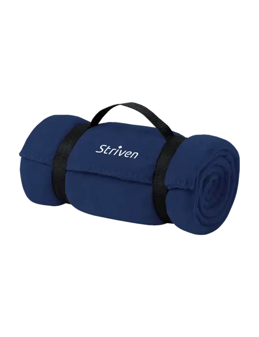 Casual Navy Fleece Blanket With Strap  w/Striven Logo 