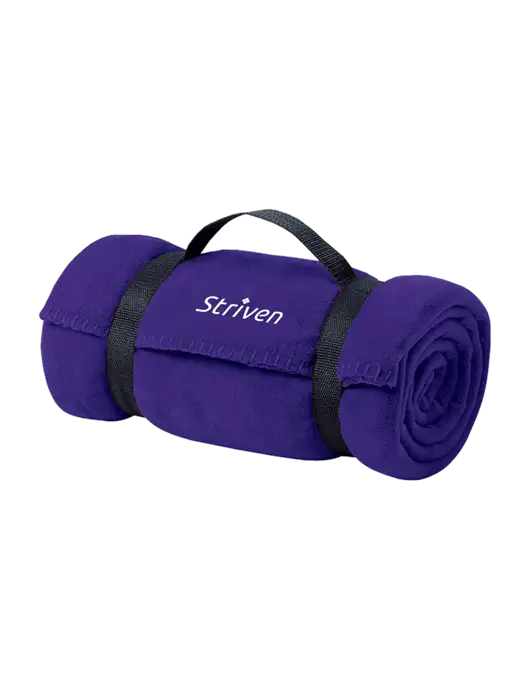 Casual Purple Fleece Blanket With Strap w/Striven Logo 