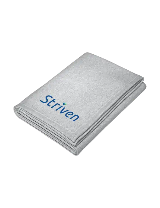Core Light Grey Heather Fleece Sweatshirt Blanket w/Striven Logo 