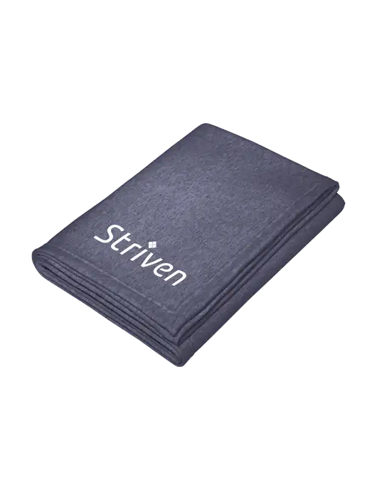 Core Heather Navy Fleece Sweatshirt Blanket w/Striven Logo 
