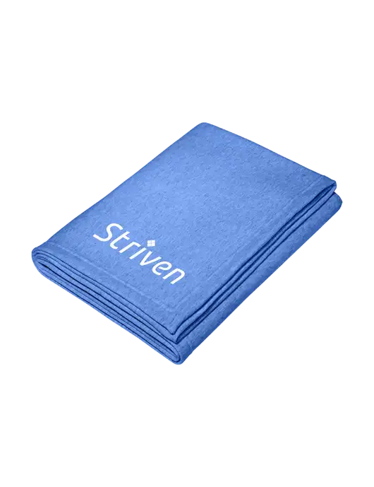 Core Heather Royal Fleece Sweatshirt Blanket w/Striven Logo 