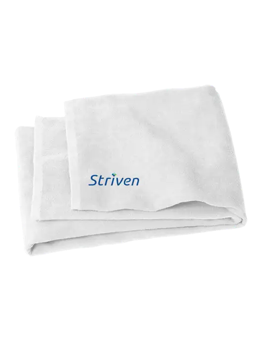 White Beach Towel w/Striven Logo 