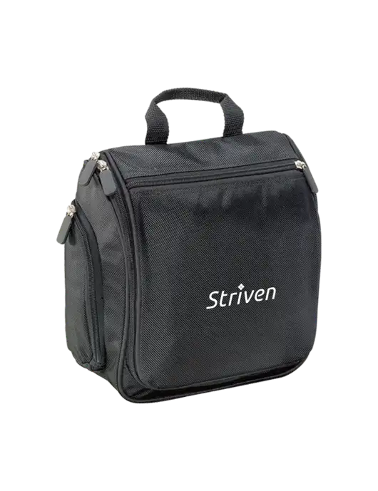 Hanging Black Toiletry Kit w/Striven Logo 