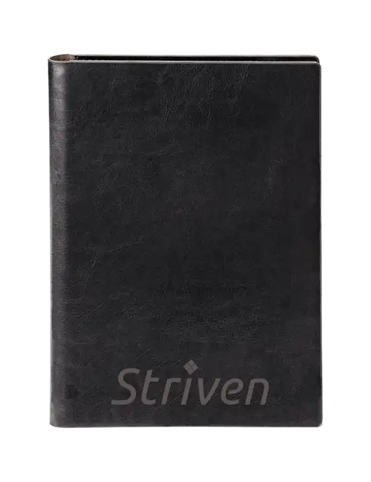 Fabrizio Black 7 x 9.625 Padfolio & Notepad w/Striven Logo 