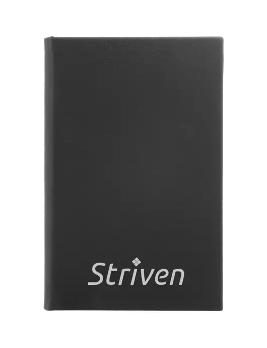 Black Leatherette 5.25 x 8.25 Journal w/Striven Logo 