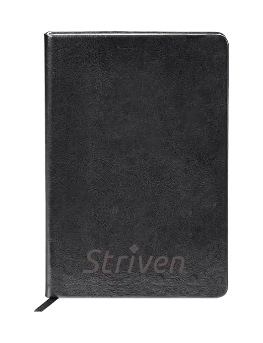 Fabrizio Black Hard Cover 5.75 x 8.3 Journal w/Striven Logo 