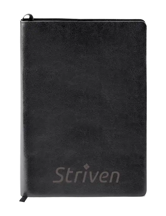 Fabrizio Black Soft Cover 5.75 x 8.125 Journal w/Striven Logo 