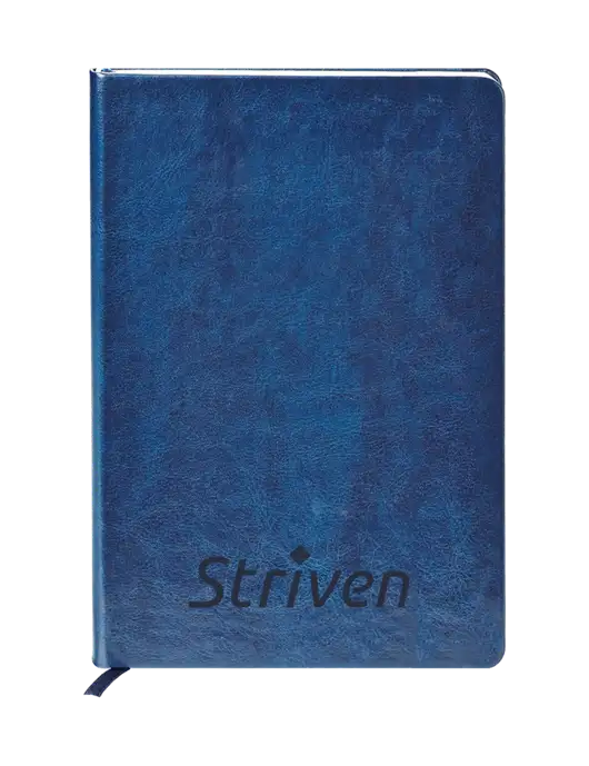 Fabrizio Blue Hard Cover 5.75 x 8.3 Journal w/Striven Logo 