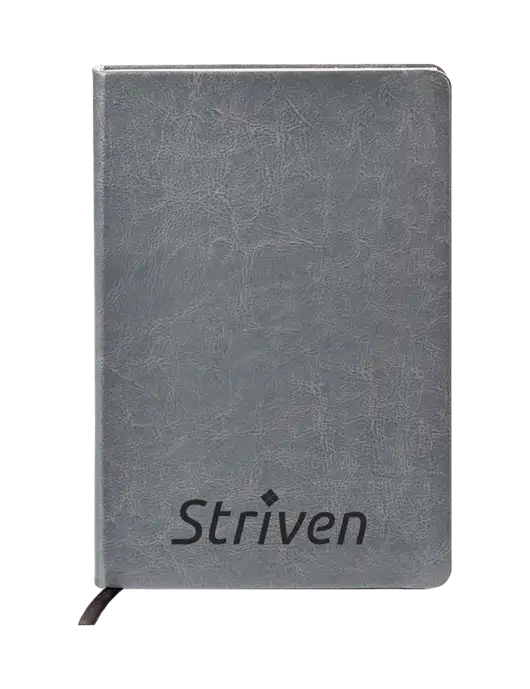 Fabrizio Grey Hard Cover 5.75 x 8.3 Journal w/Striven Logo 