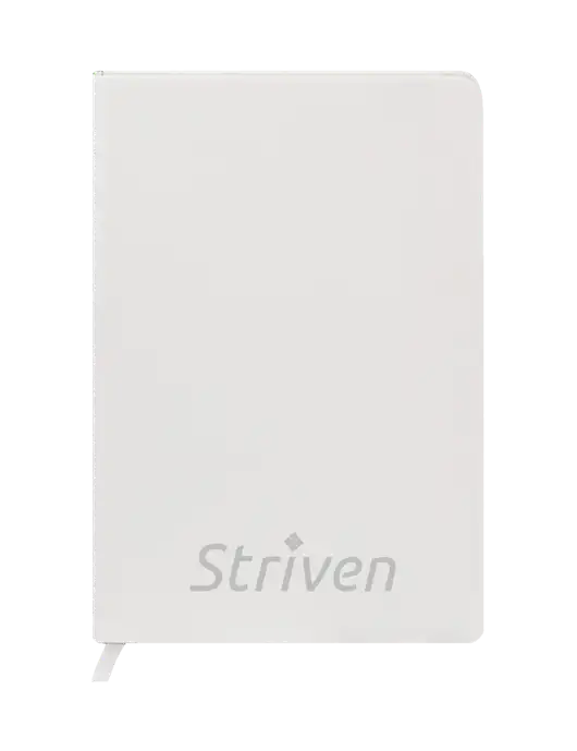 Fabrizio White Hard Cover 5.75 x 8.3  Journal w/Striven Logo 