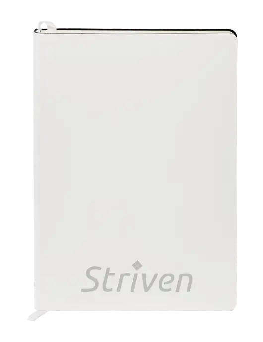 Fabrizio White Soft Cover 5.75 x 8.125 Journal w/Striven Logo 