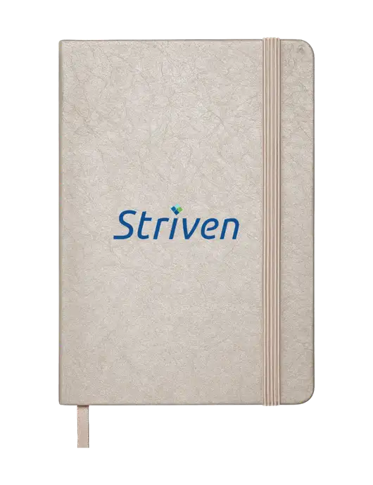 Granite Light Grey Hardcover Journal, 5.62 X  8.37 w/Striven Logo 
