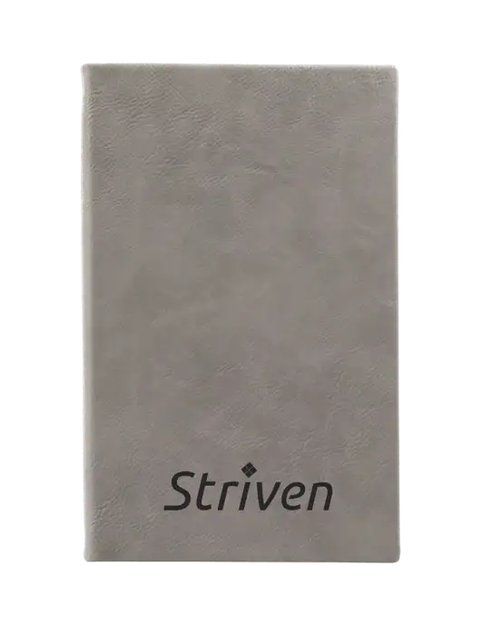 Grey Leatherette 5.25 x 8.25 Journal w/Striven Logo 