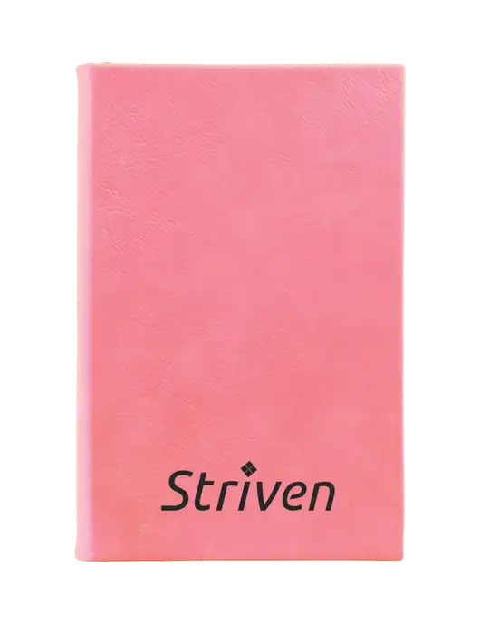 Pink Leatherette 5.25 x 8.25 Journal w/Striven Logo 