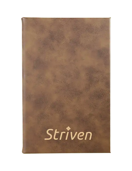 Rustic Leatherette 5.25 x 8.25 Journal w/Striven Logo 