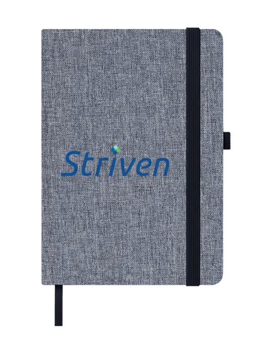 Twill Grey Heathered 5 x 7 Journal w/Striven Logo 