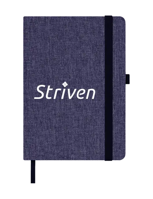 Twill Navy Heathered 5 x 7 Journal w/Striven Logo 