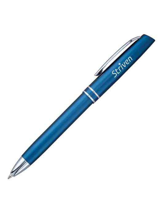 Blue Anguilla Black Ink Pen w/Striven Logo 