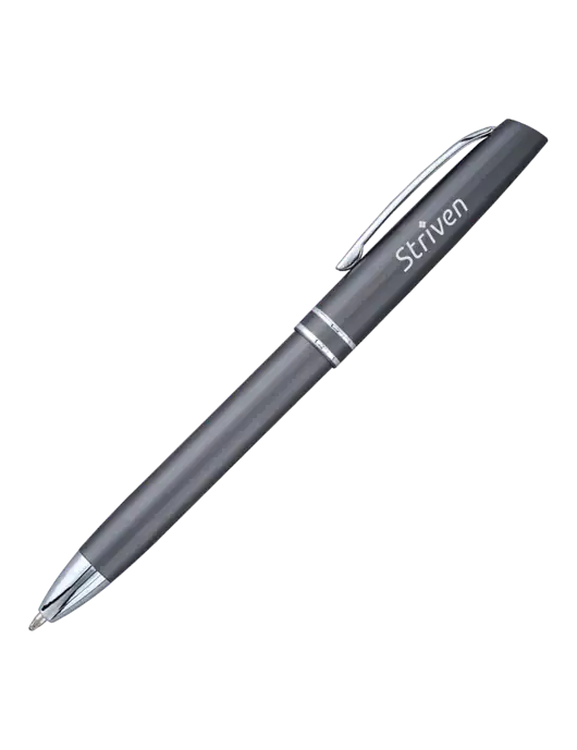 Gunmetal Anguilla Black Ink Pen w/Striven Logo 