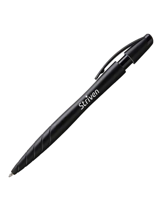 Awali Black Metallic Pen - Black Ink w/Striven Logo 