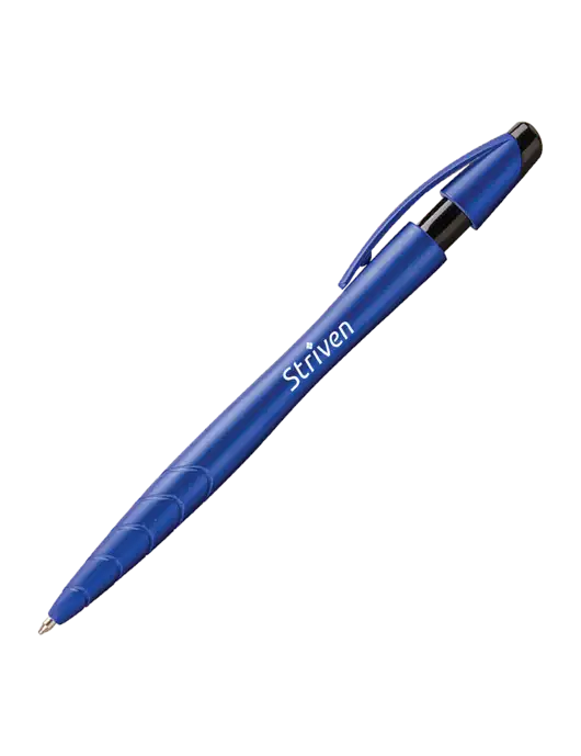 Awali Blue Metallic Pen - Black Ink w/Striven Logo 