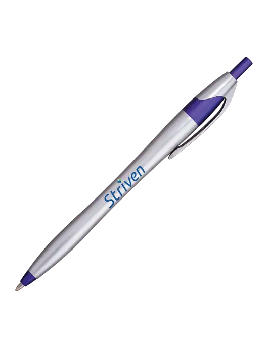 Novella Purple/Chrome Bright Pen - Blue Ink w/Striven Logo 