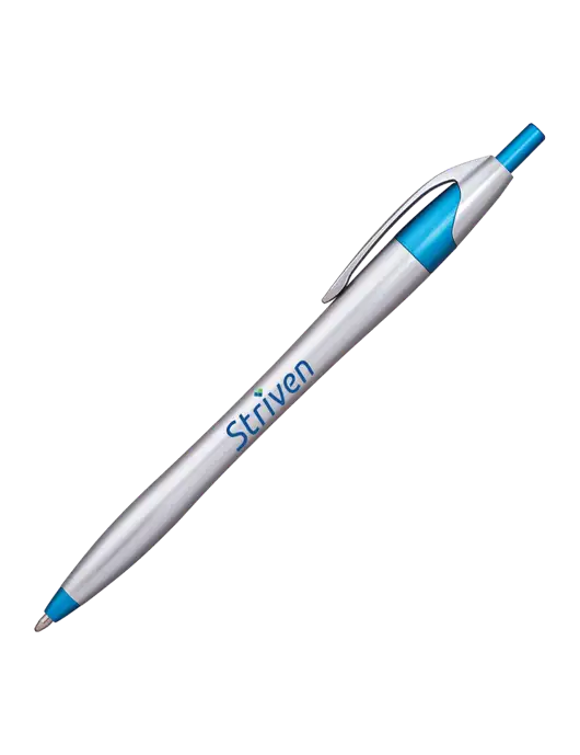 Novella Sapphire/Chrome Bright Pen - Blue Ink w/Striven Logo 
