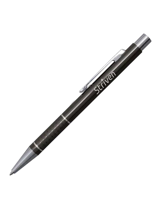 St George Gunmetal Pen - Blue Ink w/Striven Logo 