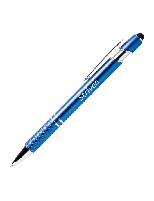 Valencia Blue Stylus Pen - Black Ink w/Striven Logo 