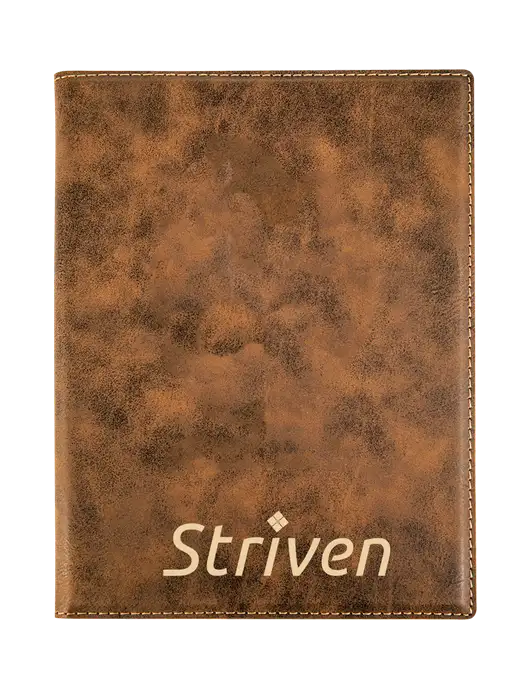 Rustic Leatherette 7 x 9 Portfolio with Notepad w/Striven Logo 