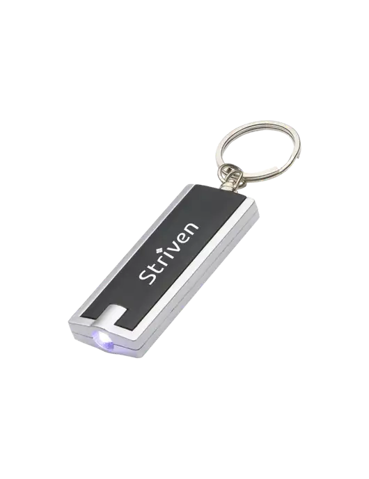 Simple Touch Black LED Keychain w/Striven Logo 