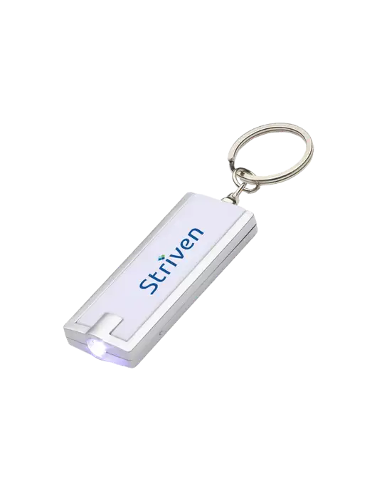 Simple Touch White LED Keychain w/Striven Logo 